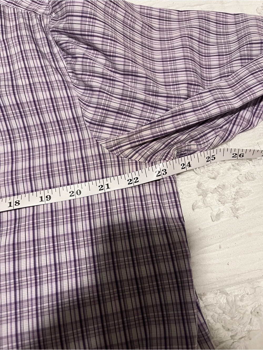 HUGO Purple and White Plaid Dress Shirt - Picture 6 of 7